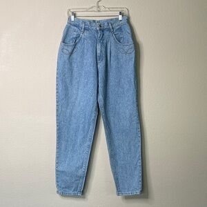 Vintage Lee pleated embroidered mom jeans Sz 12